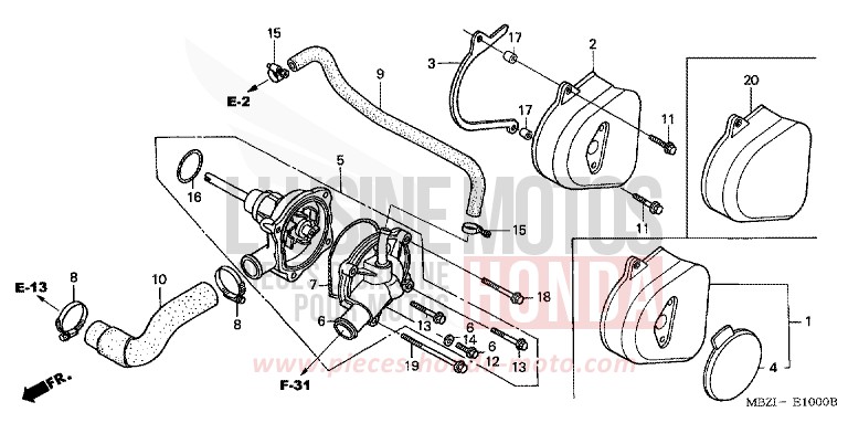 WATER PUMP for CB600F Hornet MAT SATIN BLUE METALLIC (B186) from 2005